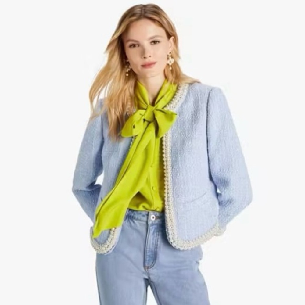 Kate Spade Pearl Embellished Tweed Jacket